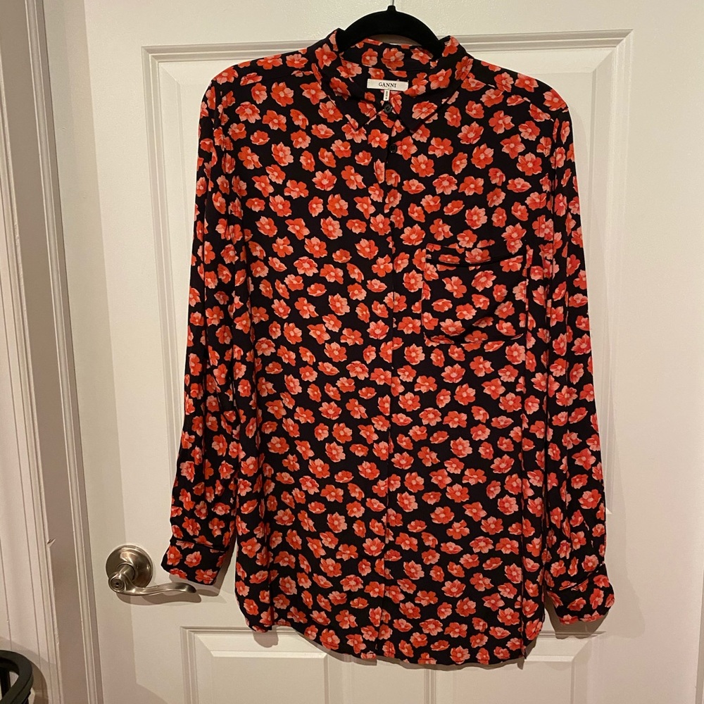 Ganni flowered blouse
